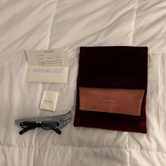 Gucci 56MM Embellished Asymmetrical Cat Eye Sunglasses Limited Edition main image 7